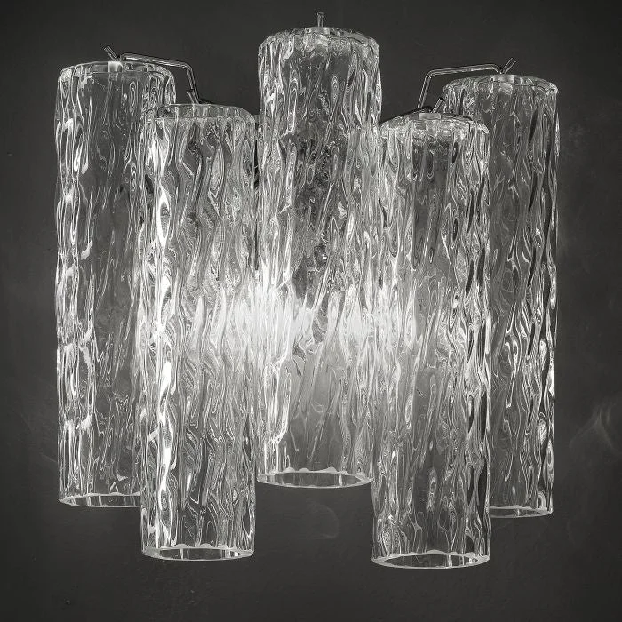Mid - Century Modern Chandeliers for Vintage AppealMid-Century-Style Corteccia Glass Tronchi Wall Light