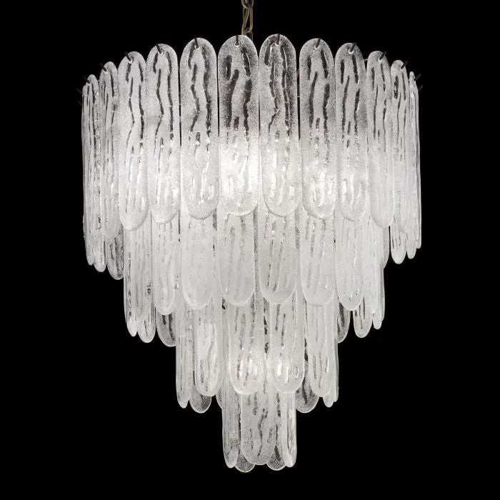 Chandeliers with Metal Frames in Black FinishMid-Century Style Graniglia Glass Chandelier