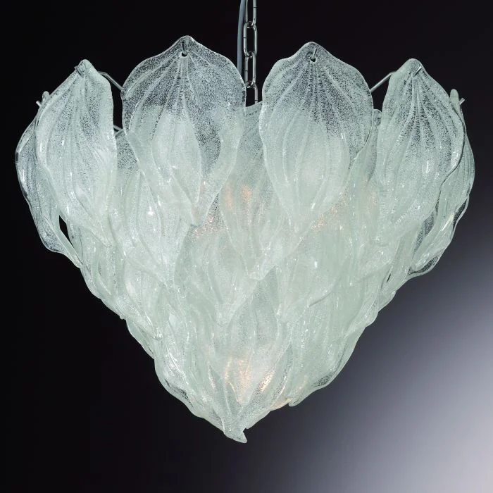 Minimalist Chandeliers for Sleek and Simple InteriorsMid Century Style Leaf Chandelier In Clear Or Amber Murano Glass