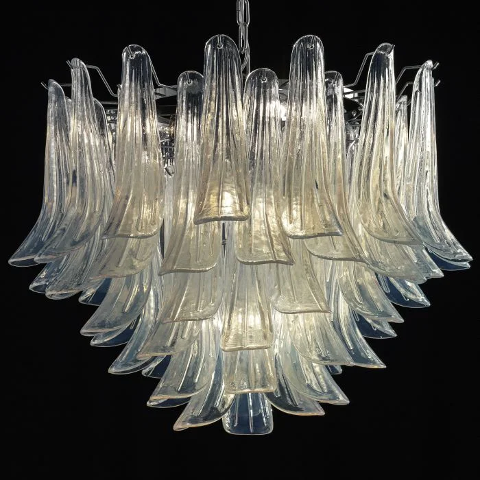 Chandeliers with Colored Glass for a Splash of ColorMid-Century-Style Opaline Murano Glass Petal Chandelier
