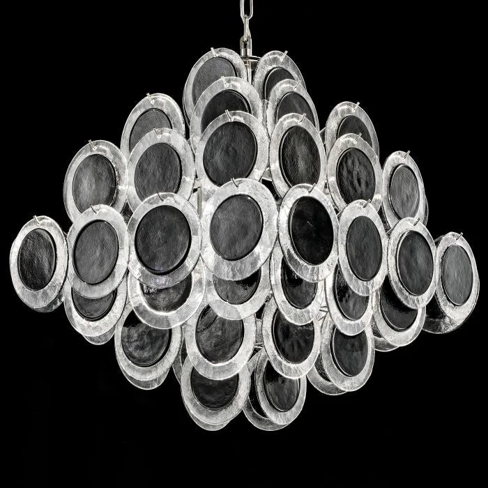 Chandeliers with Metal Frames in Bronze FinishModernist Mid-Century Disc Chandelier In Custom Colours