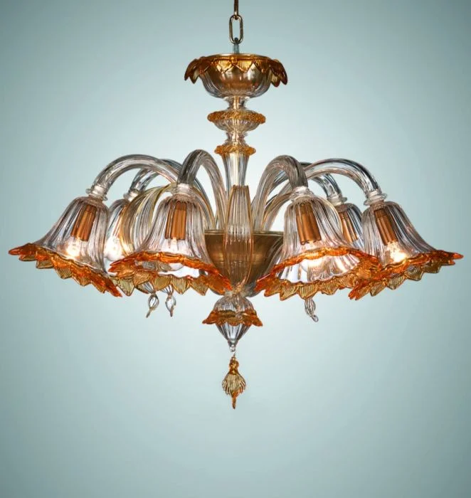 Minimalist Chandeliers for Sleek and Simple InteriorsMurano Glass Chandelier With Coloured Glass Shades