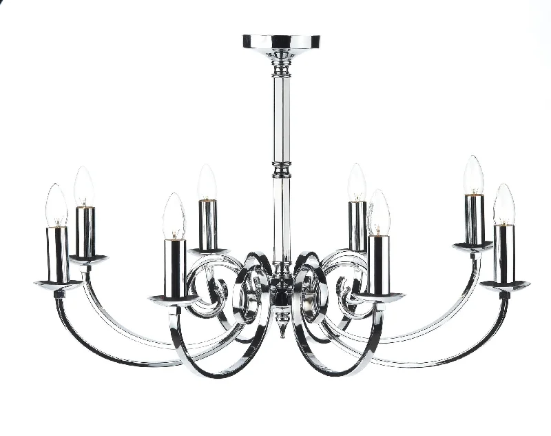 Chandeliers for Dining Rooms to Set the Mood for MealsHenman Polished Chrome 8 Arm Ceiling Light - ID 4196