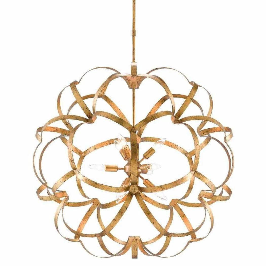 Large Chandeliers for Grand Halls and FoyersNew Gold Leaf Sappho Orb Chandelier