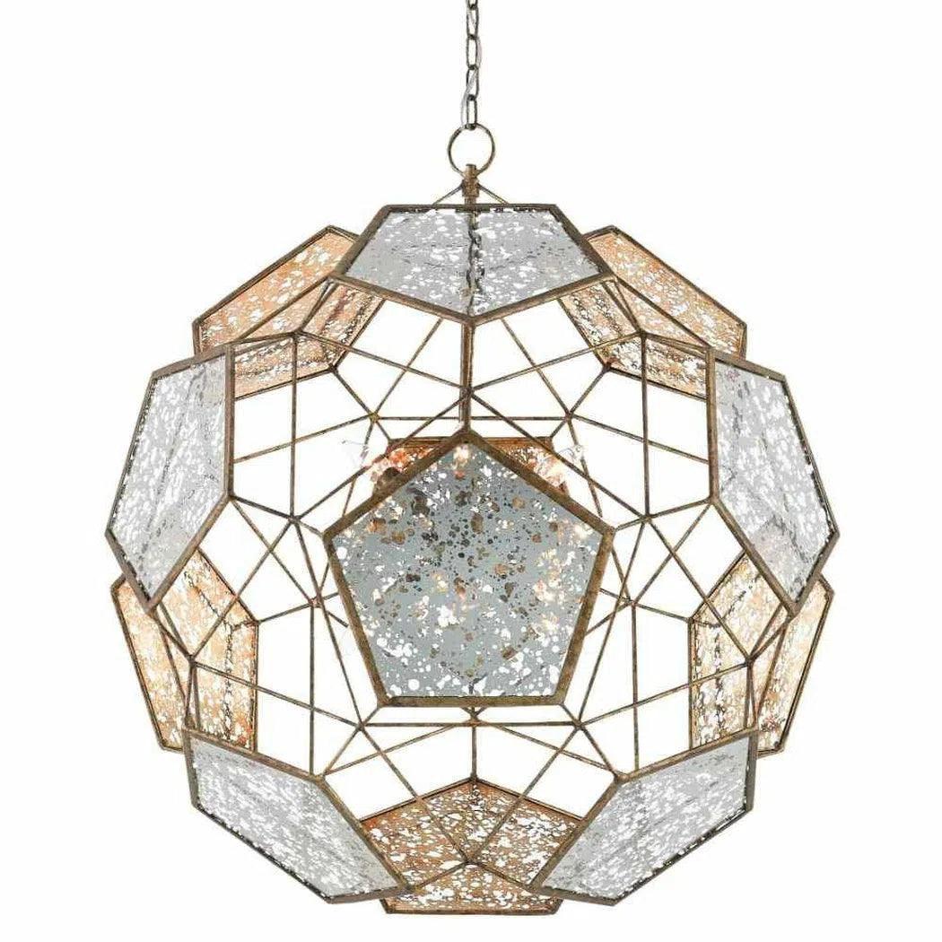 Chandeliers with Murano Glass for a High - End Artistic TouchPyrite Bronze Raj Mirror Julius Orb Chandelier