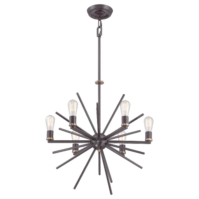 Rustic Wood Chandeliers for Country - Style HousesAberdeen  6 Light Chandelier - ID 9056