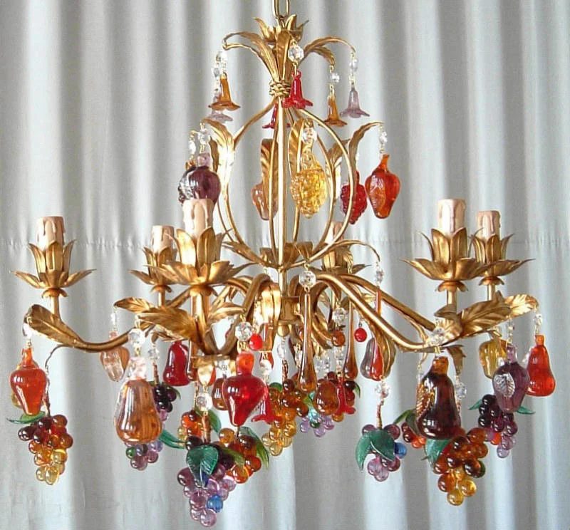 Chandeliers for Dining Rooms to Set the Mood for MealsRed, Orange And Amethyst Venetian Glass Fruit Chandelier