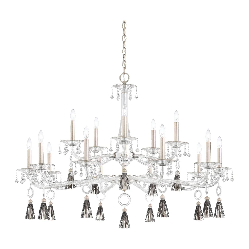 Chandeliers with Metal Frames in Silver FinishTassau Chandelier