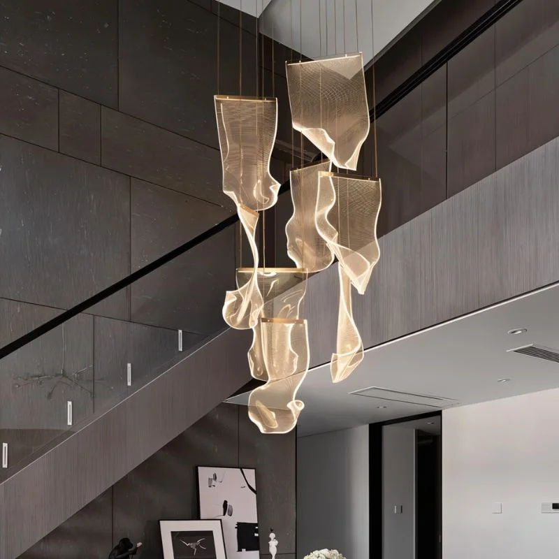 Chandeliers with Metal Frames in Silver FinishSheets Chandelier (Rectangle Ceiling Mount)