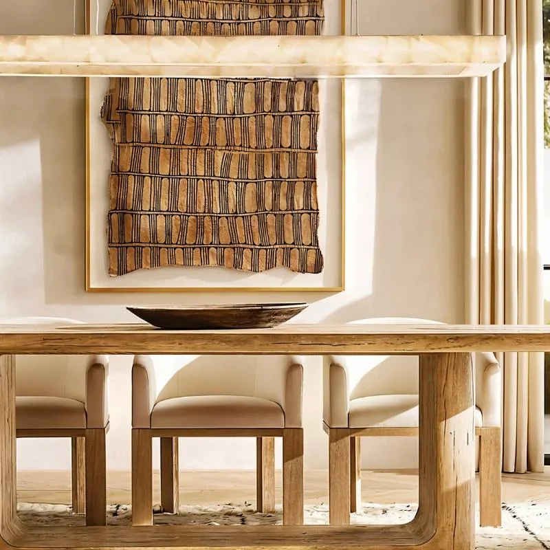 Small Chandeliers for Compact RoomsTeva Rectangular Alabaster Chandelier