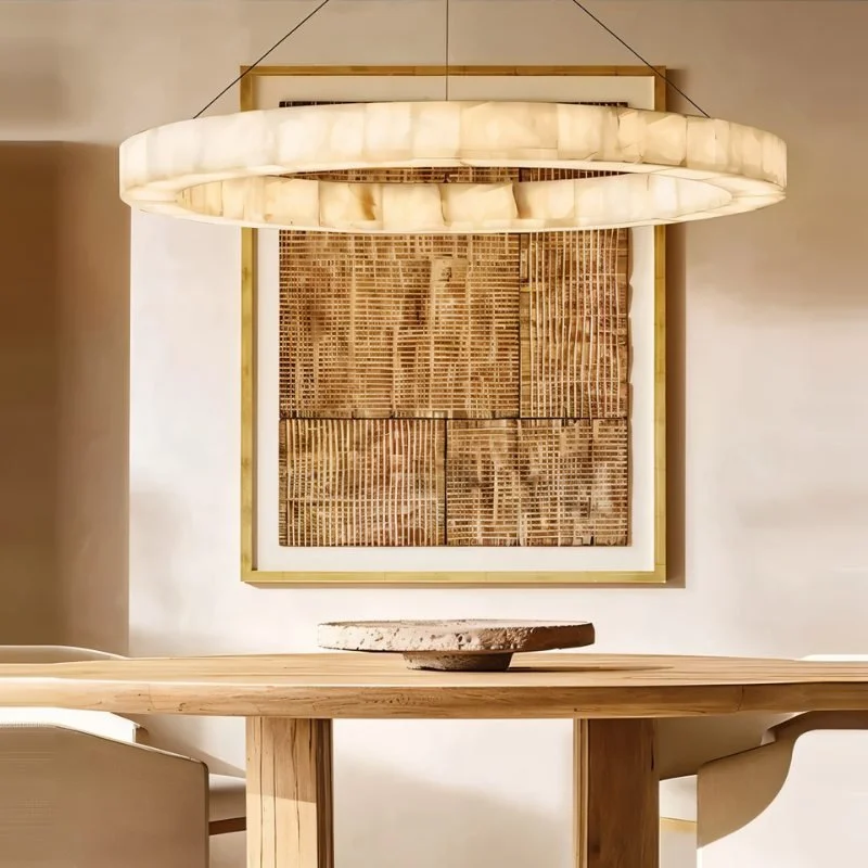 Industrial Iron Chandeliers for Loft - Inspired SpacesTeva Round Alabaster Chandelier