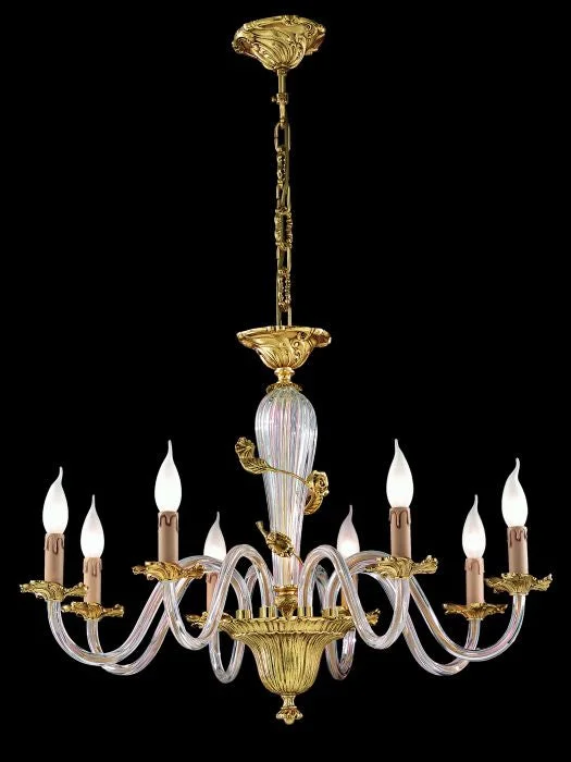 Chandeliers with Multiple Lights for Maximum IlluminationTraditional Murano Glass 8 Light Chandelier With Antique Finish