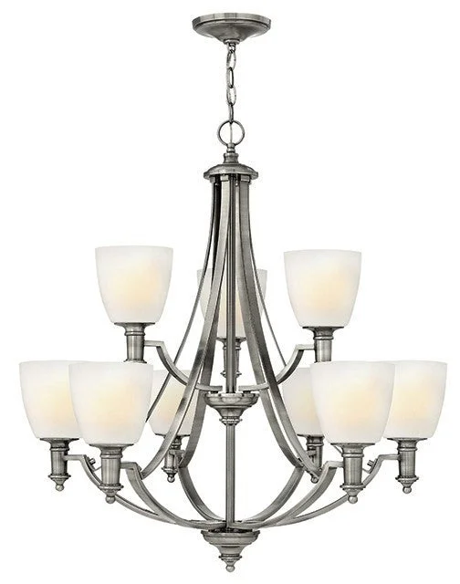 Ceiling - Mounted Chandeliers for Standard CeilingsMarshes Antique Nickel 9 Lamp Chandelier - ID 6114