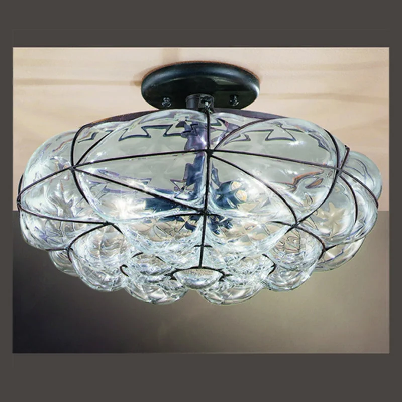 Chandeliers for High Ceilings to Fill Vertical SpaceVenetian Glass Bowl Ceiling Light