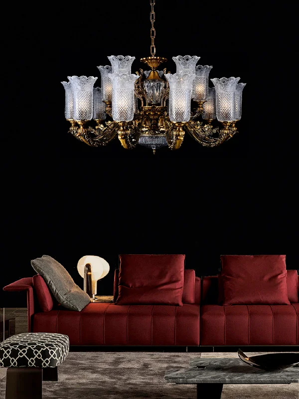 Chandeliers with Metal Frames in Black FinishVerona 15-Lamp Chandelier