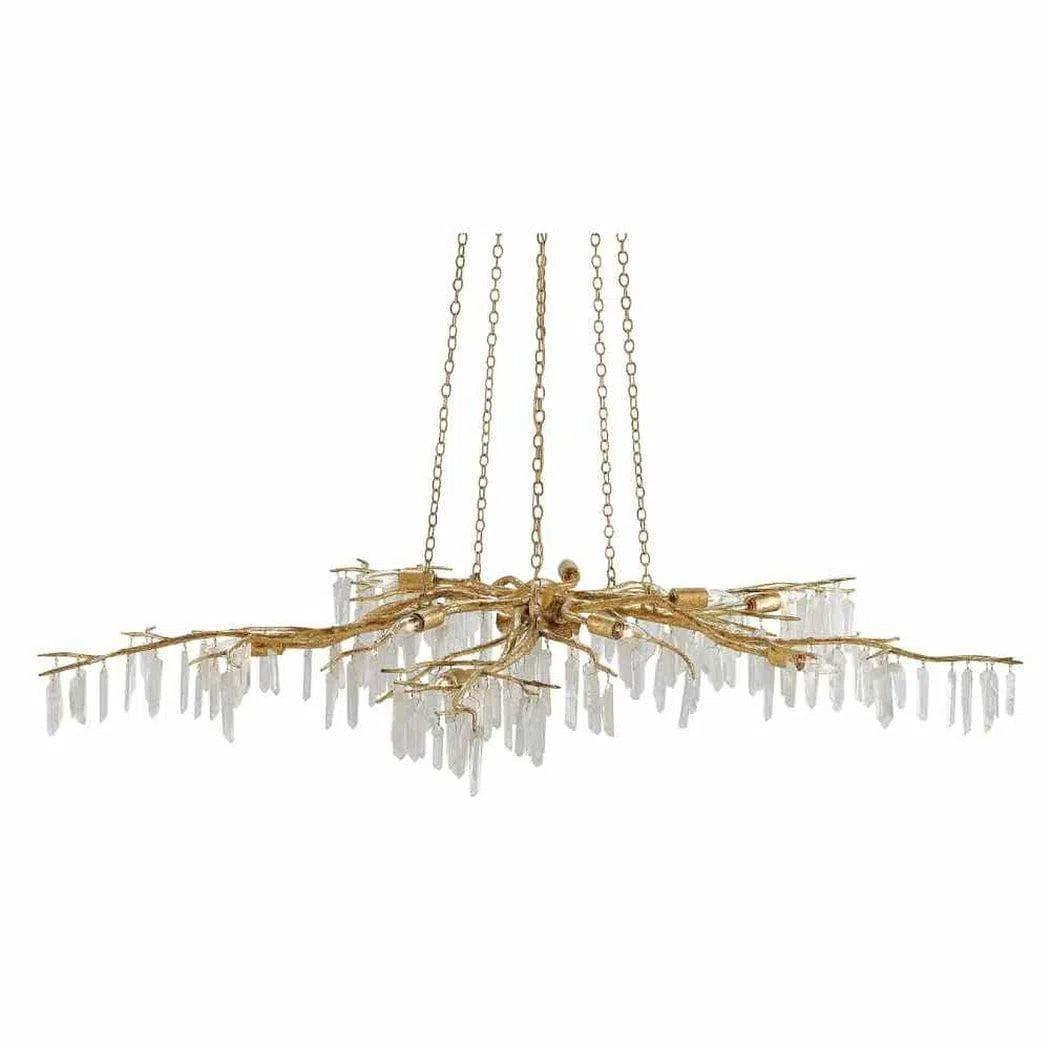 Chandeliers with Metal Frames in Black FinishWashed Lucerne Gold Natural Forest Light Gold Chandelier