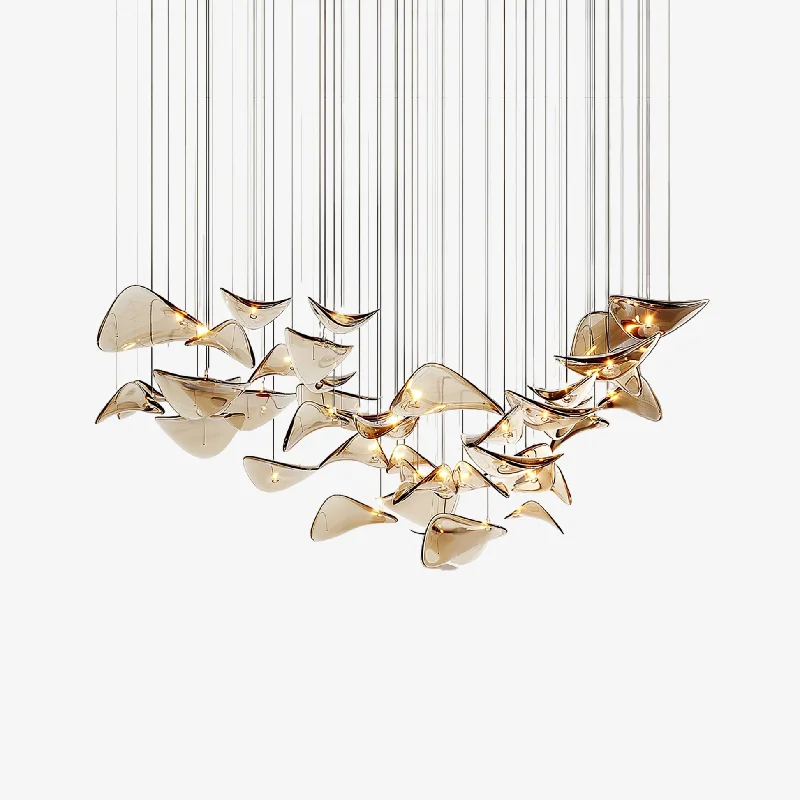 Victorian - Inspired Chandeliers with Ornate DetailsWave Floating Leaf Chandelier