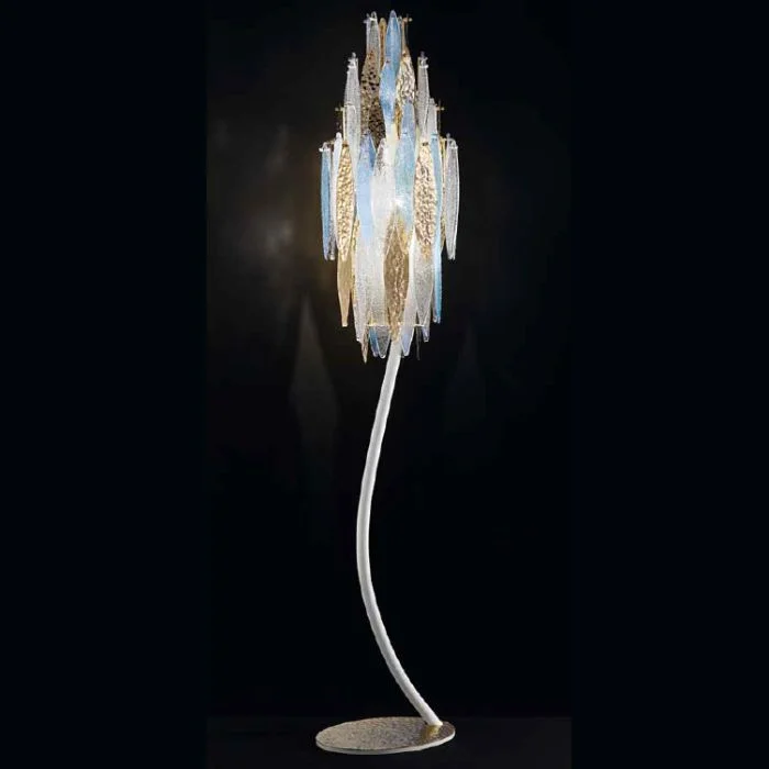 Chandeliers for Low Ceilings to Avoid OvercrowdingLovely modern Italian floor lamp with  Murano glass "leaves" in custom colours