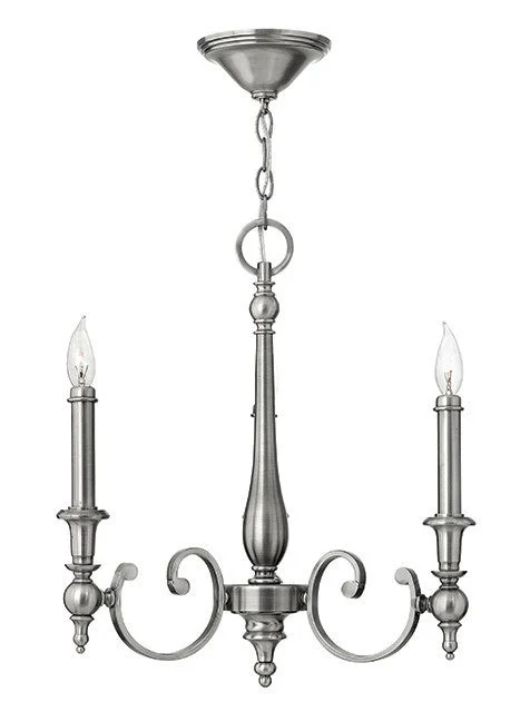 Mini Chandeliers for Adding Charm to Small SpacesRickmansworth Antique Nickel 3 Lamp Chandelier - ID 5856