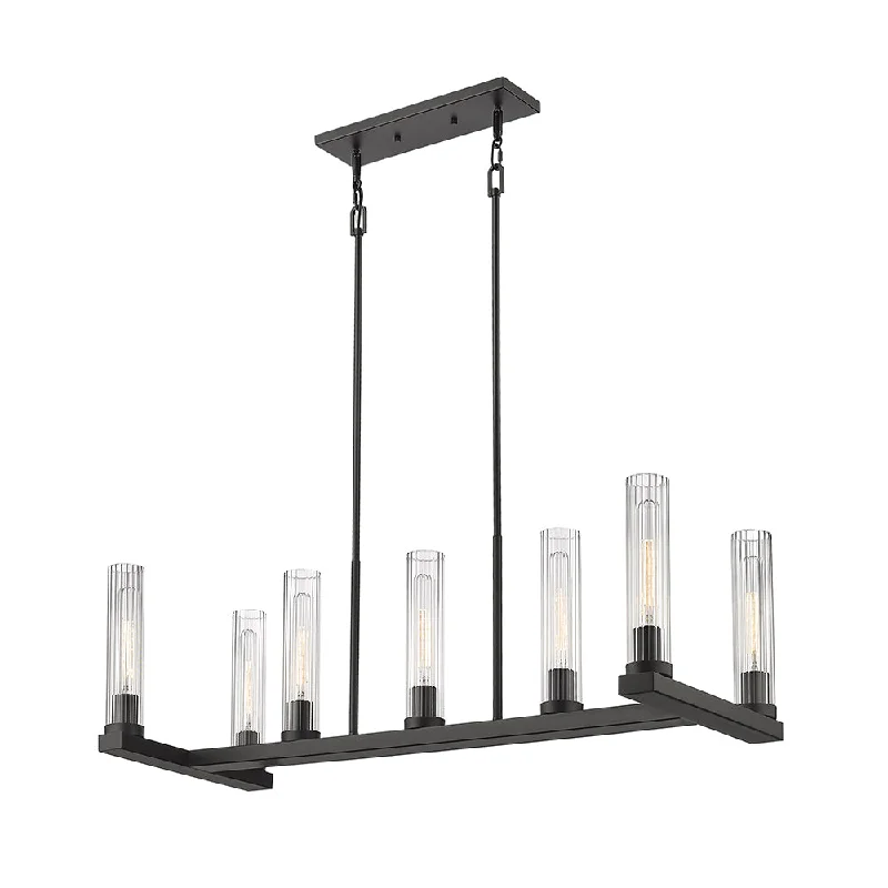 Chandeliers with Metal Frames in Silver FinishChandelier Linéaire Beau 7