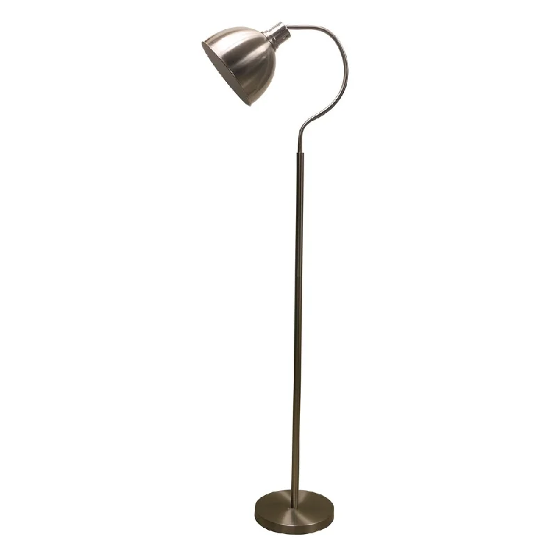 Metal Floor Lamp with a Matte Black Finish for a Sleek Look1578BS 66" Industrial Arched Neck Metal Table Lamp in Brushed Steel