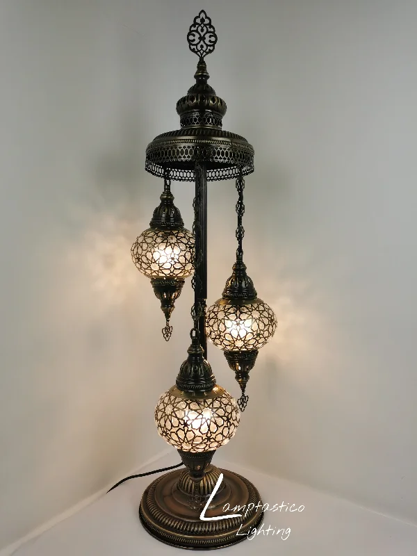 USB Charging Port Floor Lamp for Convenient Device Charging3 Globe Laser Blown Glass Chandelier Floor Lamp
