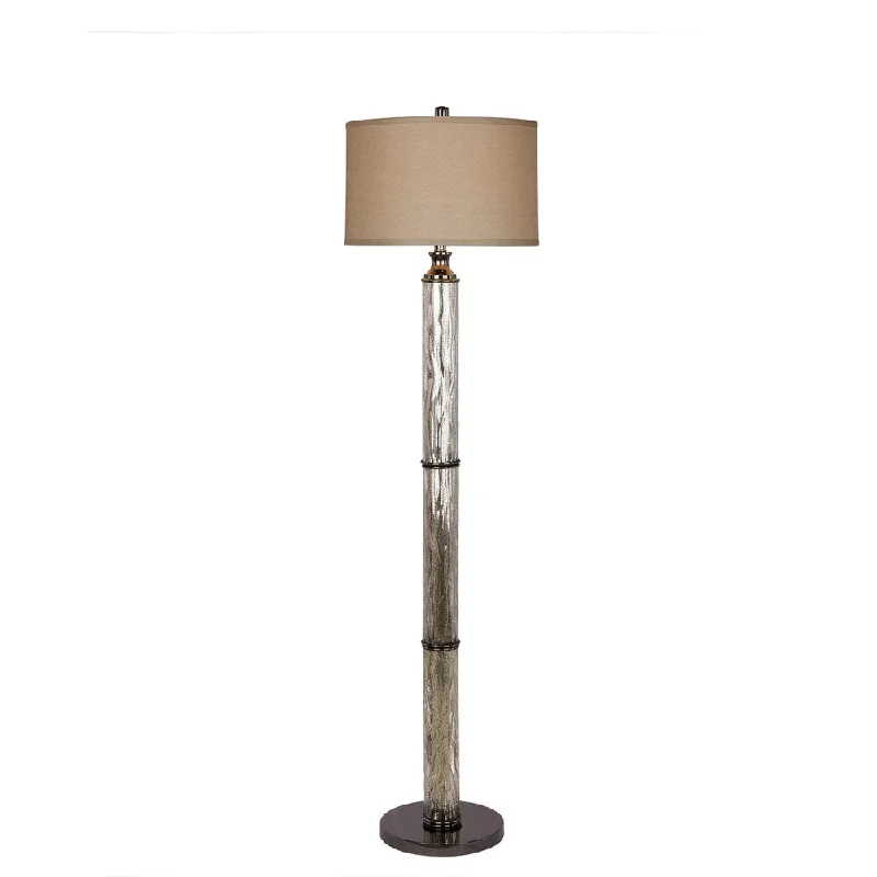 Rustic Farmhouse Style Floor Lamp for Cozy Bedrooms59 inch Black Nickel and Mercury Glass Floor Lamp
