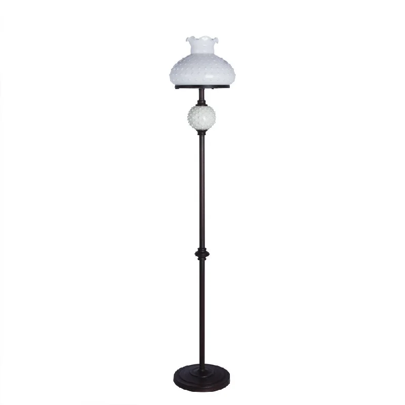 Wood Floor Lamp with Natural Grain for a Warm and Organic Feel61 inch Bronze Metal Floor Lamp With White Hobnail Balls and Shade