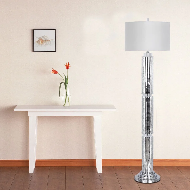 Fabric Floor Lamp with a Linen Shade for a Relaxed Aesthetic63-inch Silver Mosaic & Metal Floor Lamp