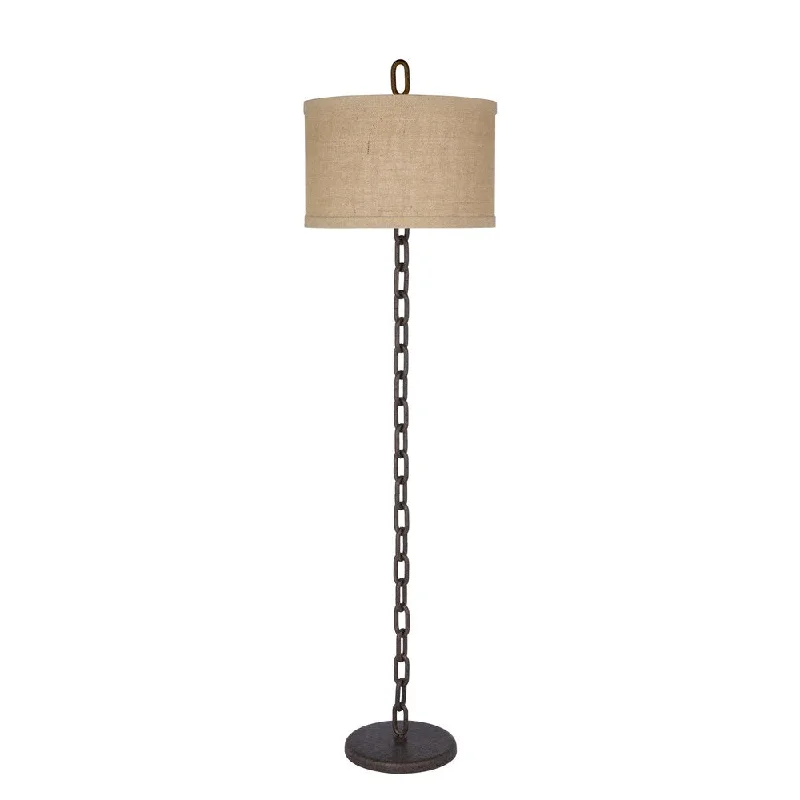 Victorian Style Floor Lamp for Traditional and Elegant Interiors65 inch Metal Chain Floor Lamp in Brown Finish