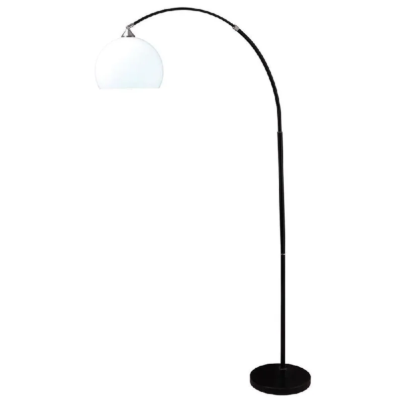 Rustic Farmhouse Style Floor Lamp for Cozy Bedrooms76-inch High Modern Black Marble Base Arc Floor Lamp