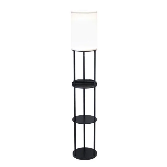 Smart Floor Lamp with Voice Control and Bluetooth ConnectivityCharging Station Shelf Floor lamp