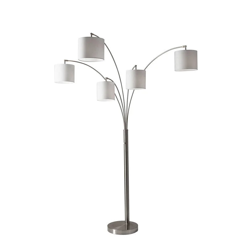 USB Charging Port Floor Lamp for Convenient Device ChargingTrinity 5-Arm Arc Lamp