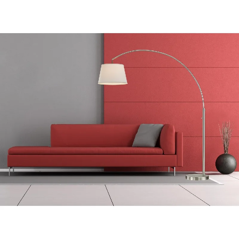 Smart Floor Lamp with Voice Control and Bluetooth ConnectivityAllegra LED Dimmable Arch Floor Lamp, Brushed Steel - BRUSHED STEEL