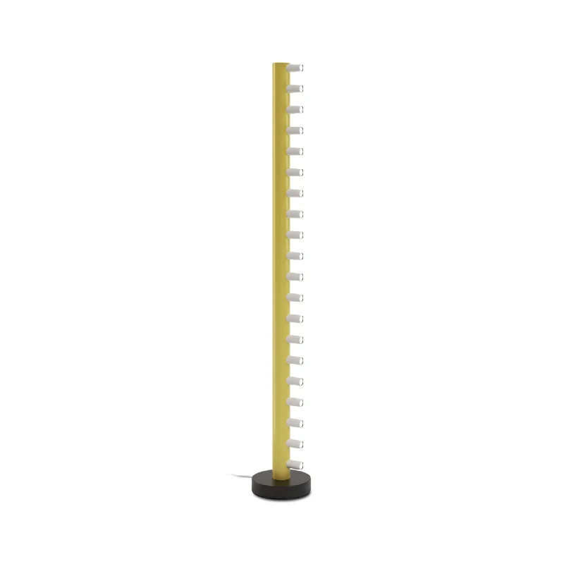 Wood Floor Lamp with Natural Grain for a Warm and Organic FeelArray F01 Floor Lamp - Black/White/Yellow