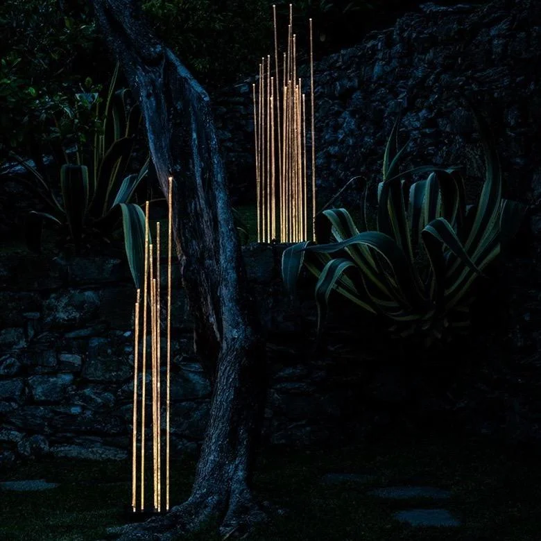 Fabric Floor Lamp with a Linen Shade for a Relaxed AestheticArtemide Reeds Outdoor Floor Lamp