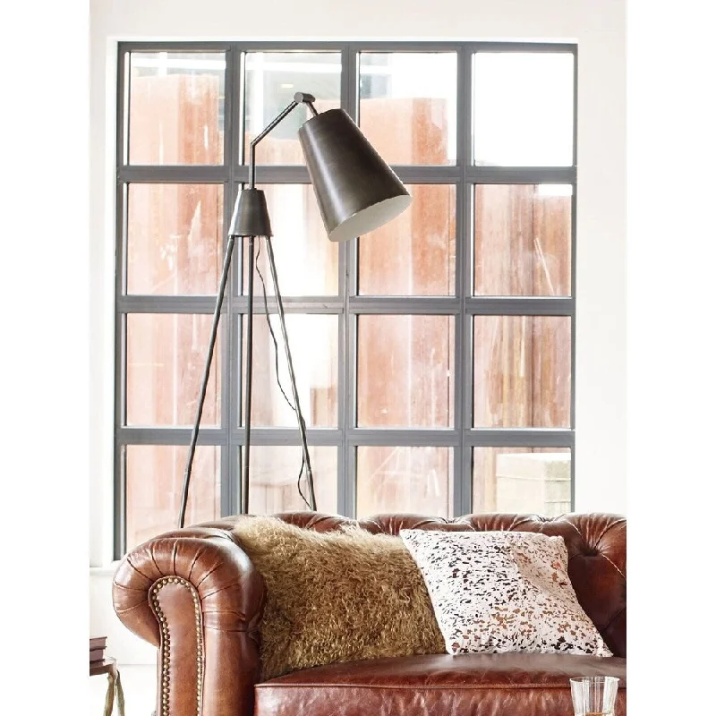 Fabric Floor Lamp with a Linen Shade for a Relaxed AestheticAurelle Home Heather Vintage Brass Tripod Floor Lamp