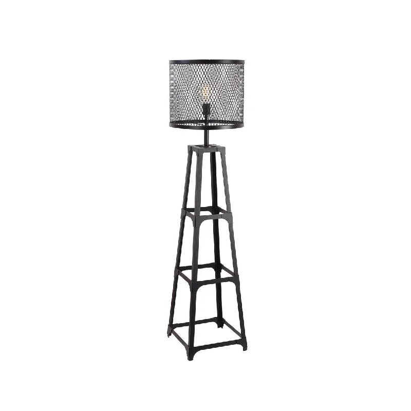 Glass Floor Lamp with Frosted Shades for Soft Diffused LightAurelle Home Industrial Metal Floor Lamp