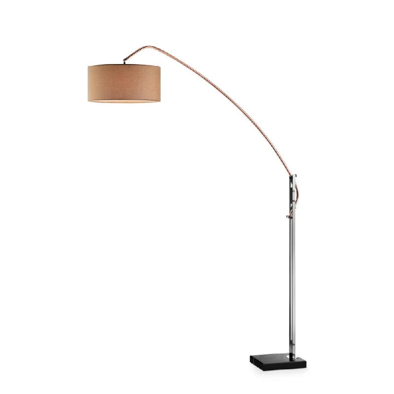 Wood Floor Lamp with Natural Grain for a Warm and Organic FeelAvant Arc Copper/Gun Metal 62" Floor Lamp