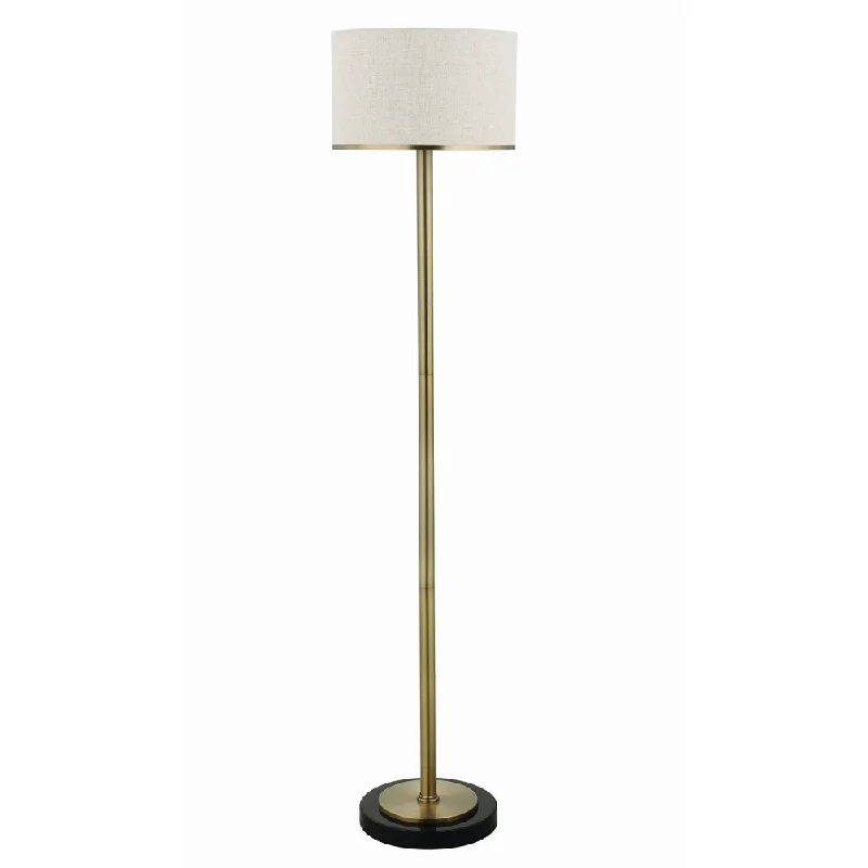 Marble Base Floor Lamp for a Touch of LuxuryBeige and Brass Drum Floor Lamp - 13.50" x 13.50" x 61.50"