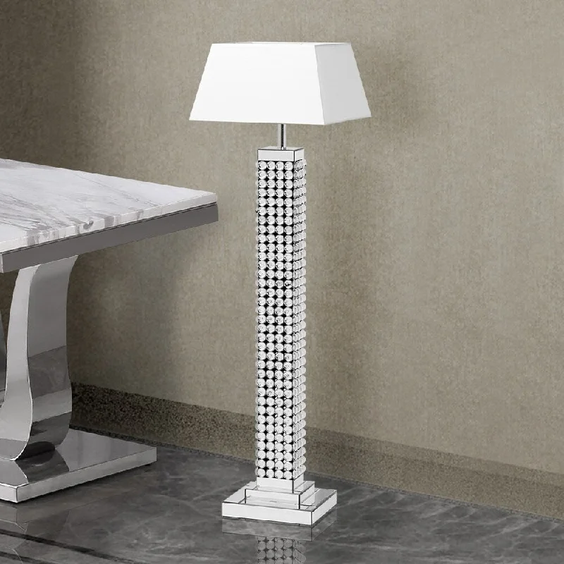 Fabric Floor Lamp with a Linen Shade for a Relaxed AestheticBest Quality Furniture Mirrored Bubble Floor Lamp and Shade with LED Accent