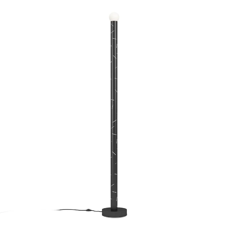 Rustic Farmhouse Style Floor Lamp for Cozy BedroomsBirch F01 Floor Lamp - Black