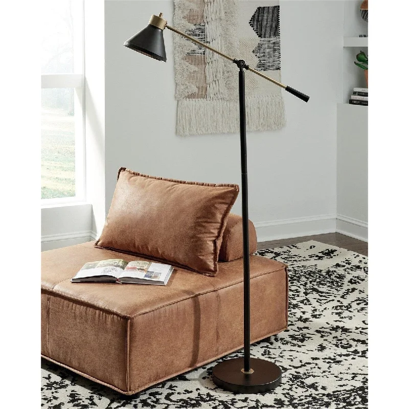 Metal Floor Lamp with a Matte Black Finish for a Sleek LookBlack Gold Finish Contemporary Floor Lamp for Living Room