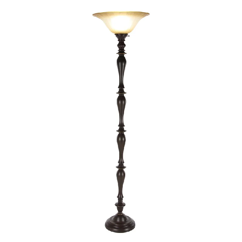Modern Minimalist Floor Lamp for Contemporary Living RoomsBuckingham 71-Inch Tempered Glass Traditional Torchiere Floor Lamp