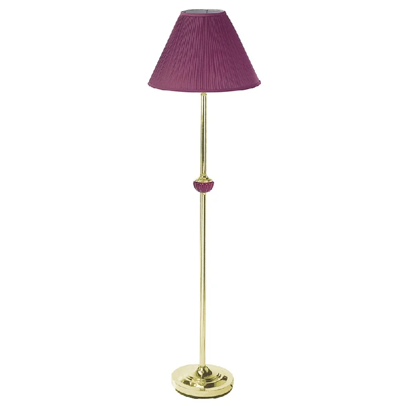 Fabric Floor Lamp with a Linen Shade for a Relaxed AestheticBurgundy Ceramic/Brass Floor Lamp
