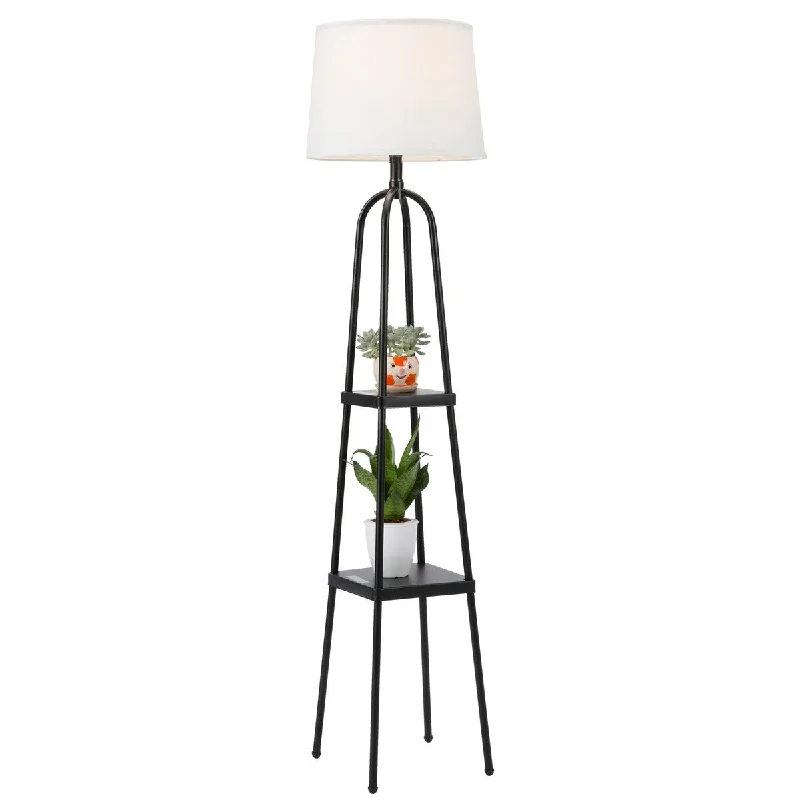 Adjustable Height Floor Lamp for Versatile Lighting NeedsCO-Z Modern 58-inch Black 2-shelf Floor Lamp with Diffused Uplight
