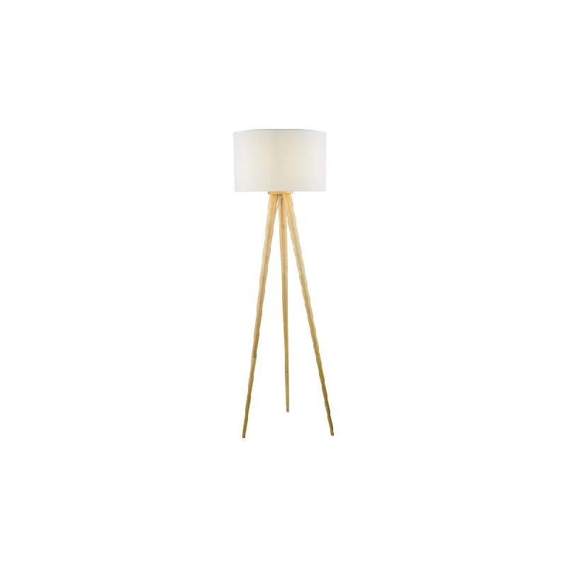 USB Charging Port Floor Lamp for Convenient Device ChargingDar IVO4943-PYR182 Ivor Floor Lamp Light Wood With Shade