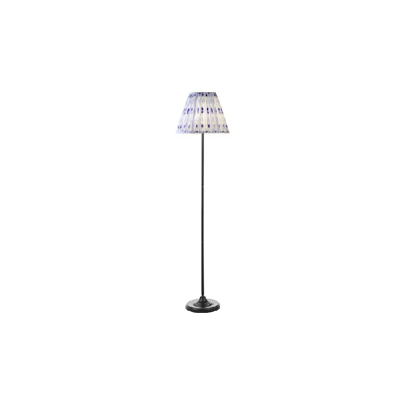 Wood Floor Lamp with Natural Grain for a Warm and Organic FeelDar PAD4922-IKA1623 Padme Floor Lamp Matt Black With Blue Shade