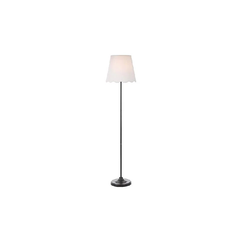 Metal Floor Lamp with a Matte Black Finish for a Sleek LookDar PAD4922-NER162 Padme Floor Lamp Matt Black With Scallop Shade