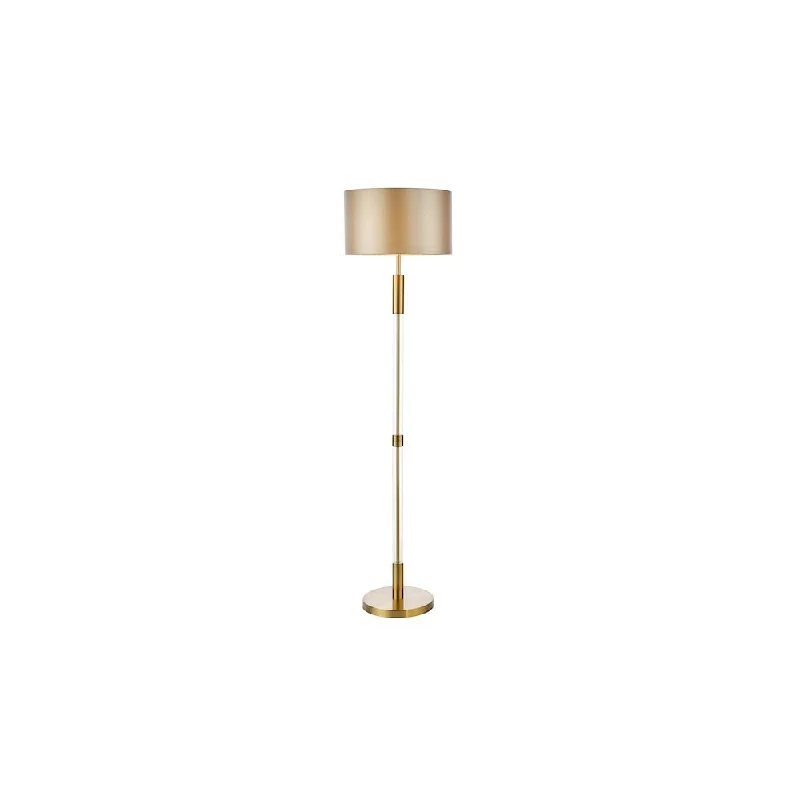 Modern Minimalist Floor Lamp for Contemporary Living RoomsDar SYL4975-LYR1629 Sylvester Floor Lamp Antique Brass and Glass With Shade